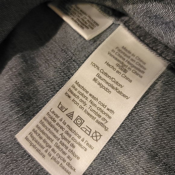 J.Crew Tall Western Pearl Snap Chambray Shirt in Vintage Indigo Item G2533 - Picture 9 of 9